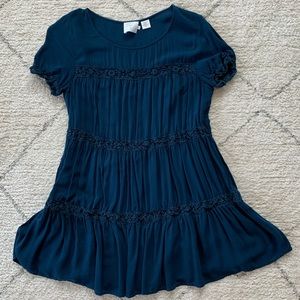 Alice & UO Blue Dress with Lace Trim Size S